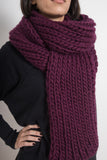 clolicot écharpe hiver laine épaisse tricot artisanat fait main création femme homme doux confort qualité unique accessoire mode couleur prune bordeaux