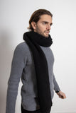 clolicot écharpe hiver laine tricot artisanat fait main création femme homme doux confort qualité unique accessoire mode style couleur noir noire foncé