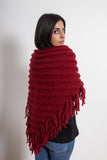 clolicot châle laine épaisse doux confort tricot artisanat fait main hiver femme homme création couleur rouge qualité unique personnalisé accessoire mode