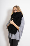 clolicot écharpe épaisse hiver laine tricot artisanat fait main création femme homme doux confort chaud qualité unique accessoire mode style fashion couleur noir
