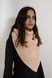 clolicot châle cou écharpe laine doux confort tricot artisanat fait main hiver femme homme création couleur rose clair qualité unique personnalisé accessoire mode fashion 