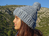 clolicot bonnet laine épaisse tricot artisanat fait main hiver femme homme chapeau pompon création couleur jean qualité accessoire mode